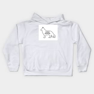 german shepherd white name silhouette Kids Hoodie